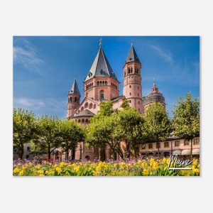 Mainz Germany Poster Print Wall Art | Mainz Ancient Cathedral Home Decor | Mainz Trees Print Skyline Horizontal | Mainz Travel Photo Gift