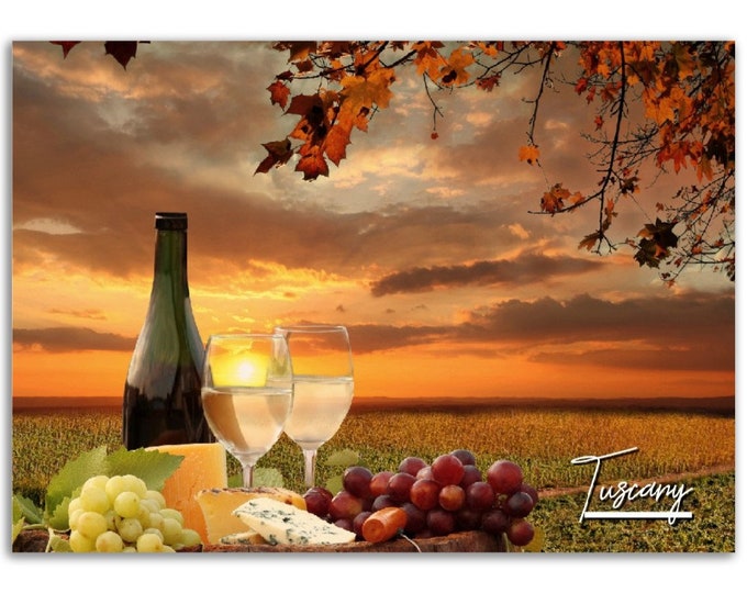 Tuscany Poster Print Italy Wall Art Decor | Vineyard Photo Landscape Home Decoration | Traveler Backpacker Gift | Horizontal Photography