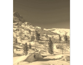 Vintage Cortina d’Ampezzo Italy Sepia Travel Poster