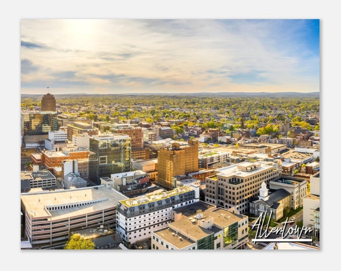 Allentown Pennsylvania Poster Print Wall Art | Allentown Skyline Cityscape Home Decor Gift Hanging | Allentown Print Horizontal Travel Photo