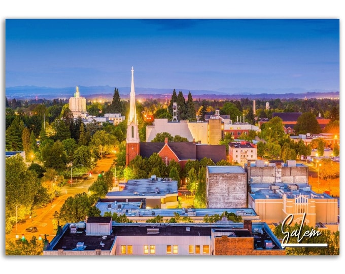 Salem Poster Print Wall Art | Salem Home Decor | Salem Digital Print Collectible | Salem Oregon Horizontal | Salem Hangings Travel Photo