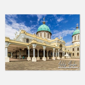 Addis Ababa Ethiopia Poster Print Wall Art | Addis Ababa Skyline Home Decor | Addis Ababa Medhane Alem Cathedral Hangings Travel Photo Gift