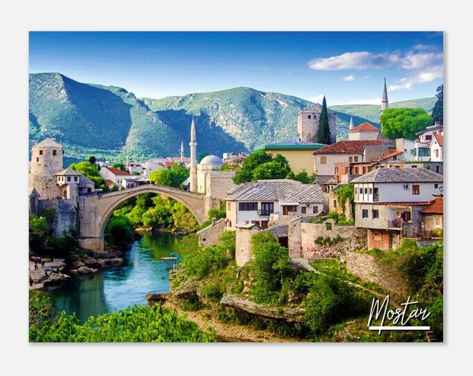 Mostar Bosnia and Herzegovina Poster Print Wall Art | Mostar Home Decor | Mostar City Print | Mostar River | Mostar Hangings Travel Photo