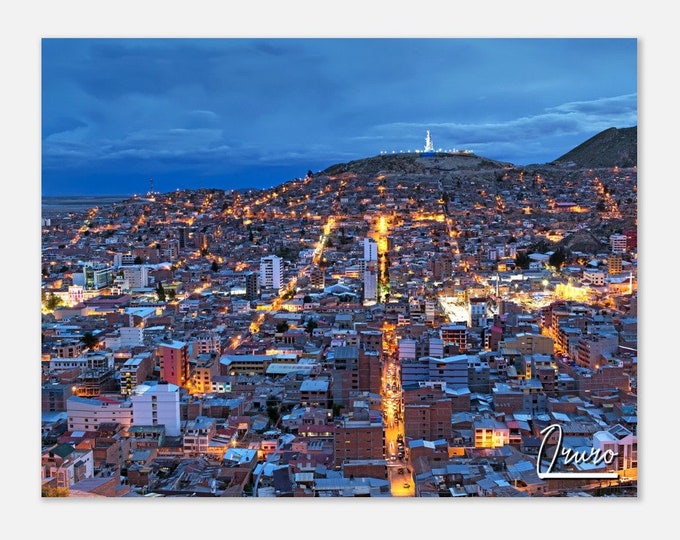 Oruro Bolivia Travel Poster Wall Art | Oruro Night View Home Decor | Oruro City Digital Print | Oruro Horizontal | Oruro Hangings Photo Gift