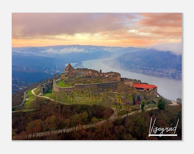 Visegrád Hungary Travel Poster Wall Art | Visegrád Home Decor | Visegrád Digital Print | Visegrád High Castle | Visegrád Danube Bend Photo