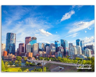 Calgary Skyline Poster Print: Canada Travel Photo Wall Art