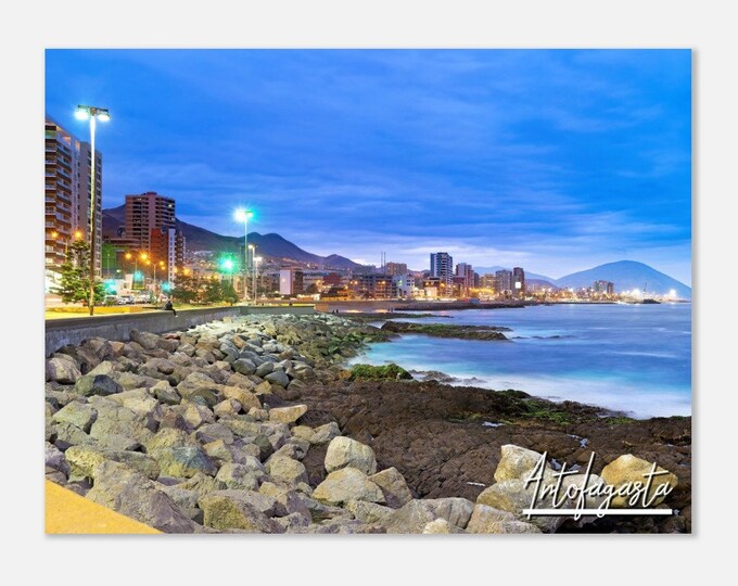 Antofagasta Chile Travel Poster Wall Art | Antofagasta Home Decor | Antofagasta Coastline Print Horizontal | Antofagasta Hangings Photo Gift