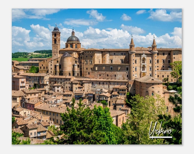 Urbino Italy Poster Wall Art | Urbino Home Decor | Urbino Castles Digital Print | Urbino City Views Horizontal | Urbino Hanging Travel Photo