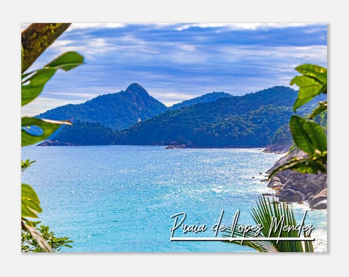 Praia de Lopes Mendes Beach Brazil Travel Poster Wall Art | Praia Grande Seascape Home Decor Print | Tropical Island Ilha Grande Photo Gift