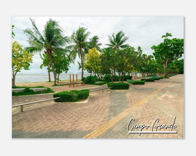 Campo Grande Brazil Travel Poster Wall Art | Campo Grande Coastal Home Decor Digital Print | Campo Grande Skyline Palm Trees Photo