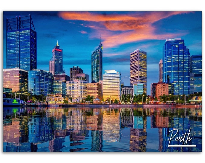 Perth Poster Print Wall Art | Perth Home Decor | Perth Digital Print Collectible | Perth  Australia Horizontal | Perth Hangings Travel Photo