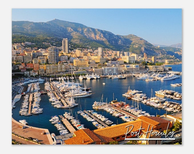 Port Hercules Monaco Poster Print Wall Art | Port Hercules Home Decor Print | Port Hercules Yachts | Port Hercules Hangings Travel Photo Art