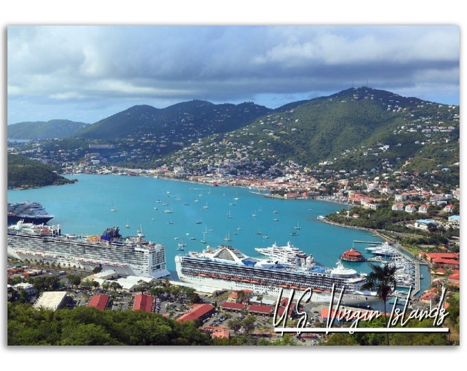 U.S. Virgin Islands Poster Print Wall Art | U.S. Virgin Islands Home USA Decor Gift | U.S. Virgin Islands Digital Prints Horizontal Poster