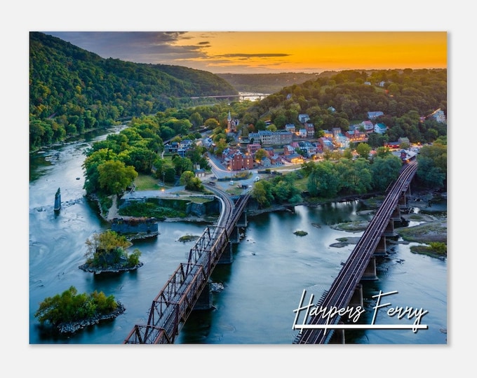 Harpers Ferry West Virginia Poster Print Wall Art | Historic Town Shenandoah Valley Home Decor Gift | Harpers Ferry Horizontal Travel Photo