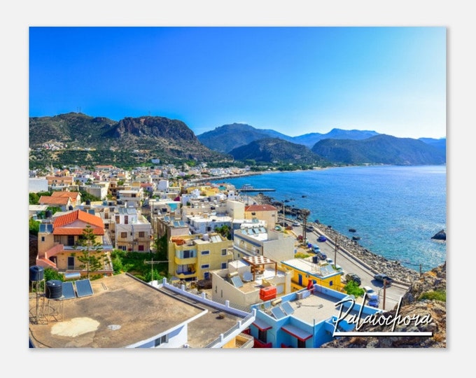 Palaiochora Crete Poster Wall Art | Palaiochora Village Home Decor | Palaiochora Street Print Landscape | Palaiochora Travel Photo Present