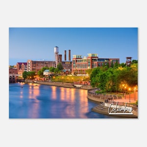 Art mural d'impression d'affiche de Columbus Georgia | Columbus Home Decor Cadeaux Tentures | Columbus imprime des objets de collection | Photo de voyage horizontale de Columbus