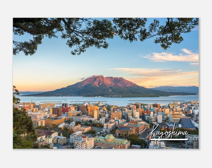 Kagoshima Japan Poster Wall Art | Kagoshima Volcano Home Decor | Kagoshima Mountain Print | Kagoshima Horizontal | Kagoshima Travel Photo