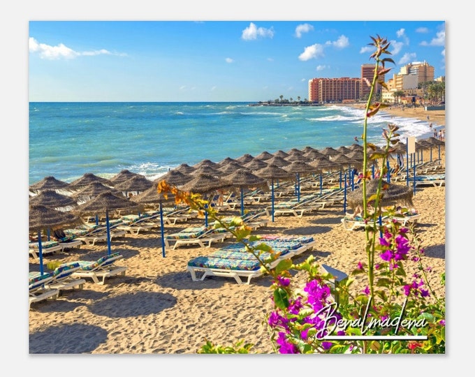 Benalmadena Spain Travel Poster Wall Art | Benalmadena Beach Home Decor Print | Benalmadena Coast Seaside Horizontal Hangings Photo Present
