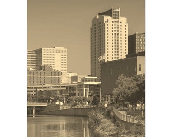 Vintage Rochester Minnesota Print: Sepia Travel Poster Wall Art