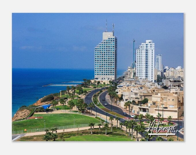 Netanya Israel Poster Print Wall Art | Netanya Skyscrapers Home Decor | Netanya Coastline Digital Print | Netanya Street Travel Photo Gift
