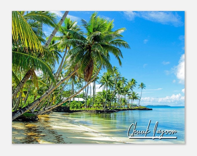 Chuuk Lagoon Micronesia Travel Poster Wall Art | Chuuk Lagoon Calm Beach Home Decor | Chuuk Lagoon Digital Print Horizontal Hangings Photo