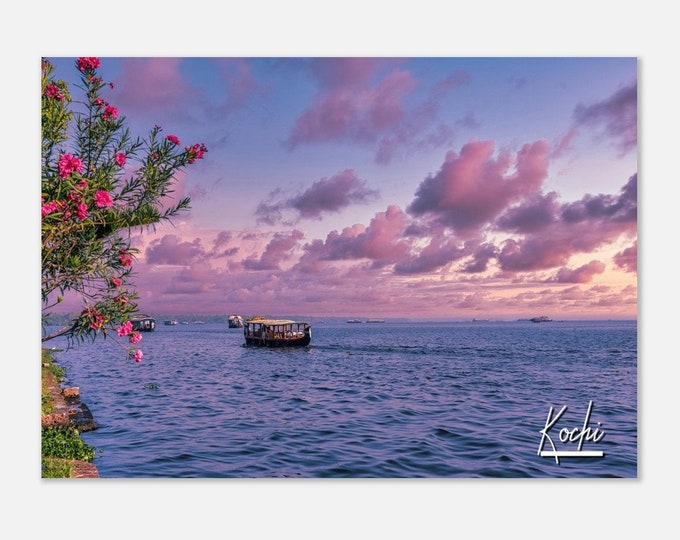 Kochi India Poster Print Wall Art | Kochi House Boat Home Decor | Kochi Coast Digital Print | Kochi Horizontal | Kochi Hangings Travel Photo