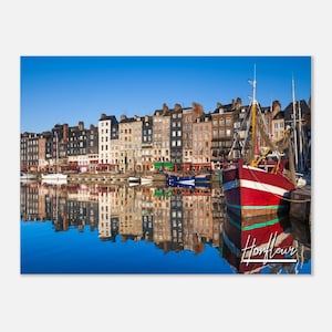 Honfleur Francia cartel pared arte / Honfleur ciudad casa decoración / Honfleur paisaje impresión / Honfleur horizontal / Honfleur colgantes foto de viaje