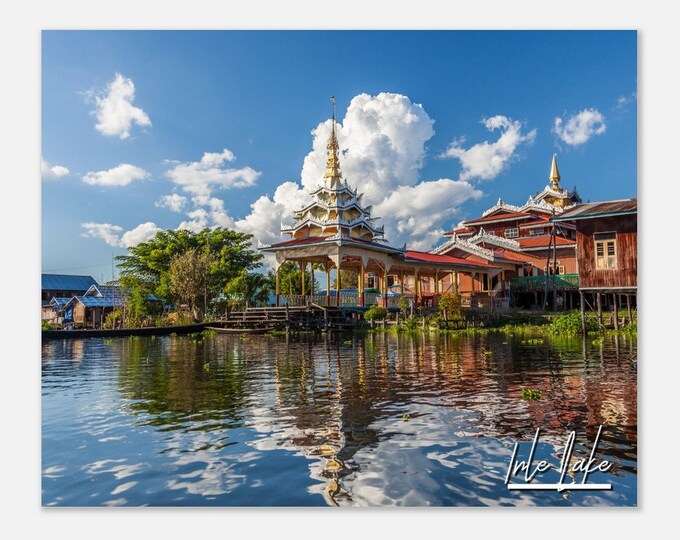 Inle Lake Myanmar Poster Wall Art | Inle Lake Coastal Home Decor | Inle Lake Print | Inle Lake Phaung Daw Oo Pagoda Hangings Travel Photo