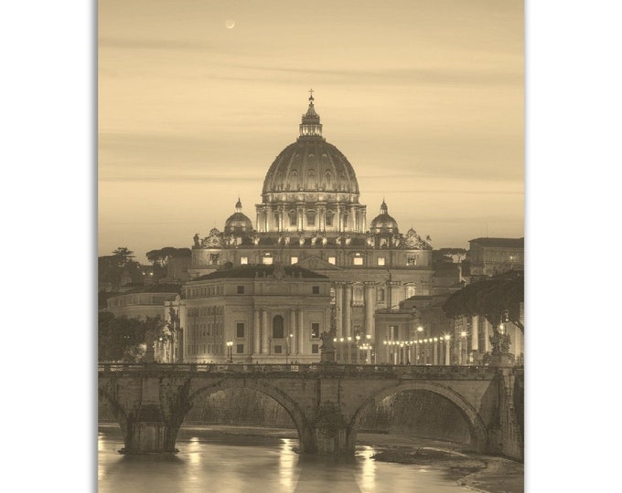 Vintage Vatican City Poster Print | Retro Vatican City Black White Sepia Photo Gift | Wall Art Home Decor | Vertical Travel City Poster