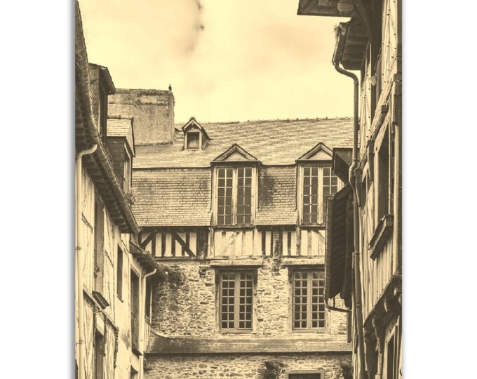 Rennes France Poster Vintage Print | Retro Rennes Building Sepia Photo Gift | Rennes Wall Art Home Decor | Vertical Rennes Travel City Photo