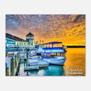 Alexandria Virginia Poster Print Wall Art | Alexandria Old Town Harbor Home Decor Gift Collectibles | Alexandria Horizontal Travel Photo