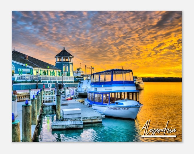 Alexandria Virginia Poster Print Wall Art | Alexandria Old Town Harbor Home Decor Gift Collectibles | Alexandria Horizontal Travel Photo