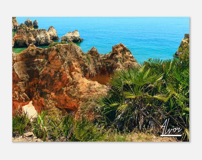Alvor Portugal Poster Wall Art | Alvor Beach Home Decor | Alvor Rock Digital Print | Alvor Horizontal |  Alvor Coast Hangings Travel Photo