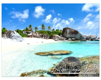 British Virgin Islands Poster: Caribbean Beach Photo Print