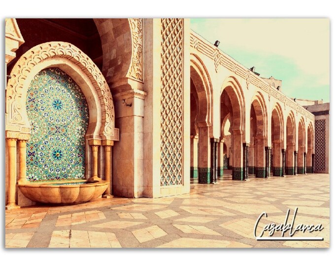 Casablanca Poster Morocco Print Wall Art | Casablanca Africa Home Decor Gift Hangings | Casablanca Digital Prints | Horizontal Travel Photo