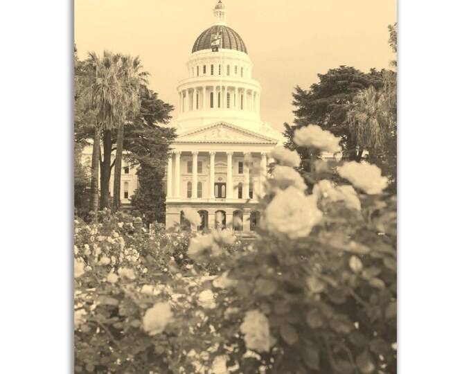 Vintage Sacramento California Poster Print | Retro Sacramento Black White Sepia Photo Gift Wall Art Home Decor | Vertical Travel City Poster