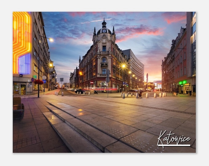 Katowice Poland Poster Wall Art | Katowice Central Square Home Decor | Katowice Digital Print | Katowice Horizontal | Katowice  Travel Photo
