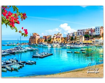 Sicily Coastal Poster Print: Italian Travel Photography, Beach Wall Art
