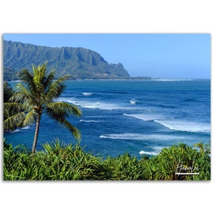 Hanalei Poster Print Hawaii Wall Art | Hanalei Photo Tropical Decoration | Hanalei Traveler Birthday Gift | Hanalei Horizontal Photography