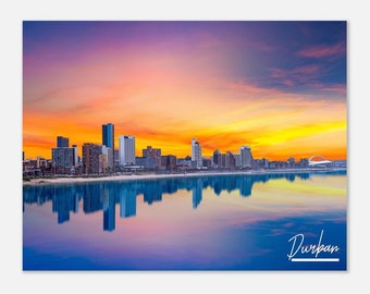 Durban South Africa Skyline Poster Print: Travel Wall Art