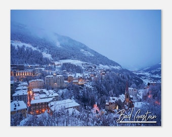 Bad Gastein Austria Winter Poster: Alpine Travel Print