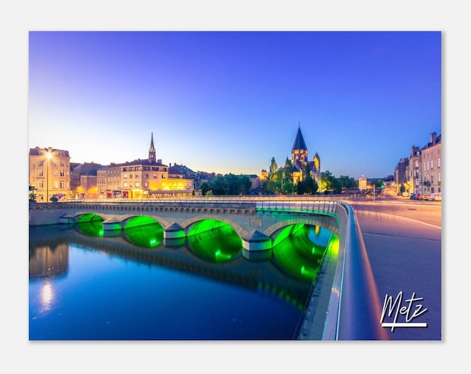 Metz France Poster Print Wall Art | Metz Home Decor | Metz Neuf Temple Digital Print | Metz Mosel River | Metz France Hangings Travel Photo