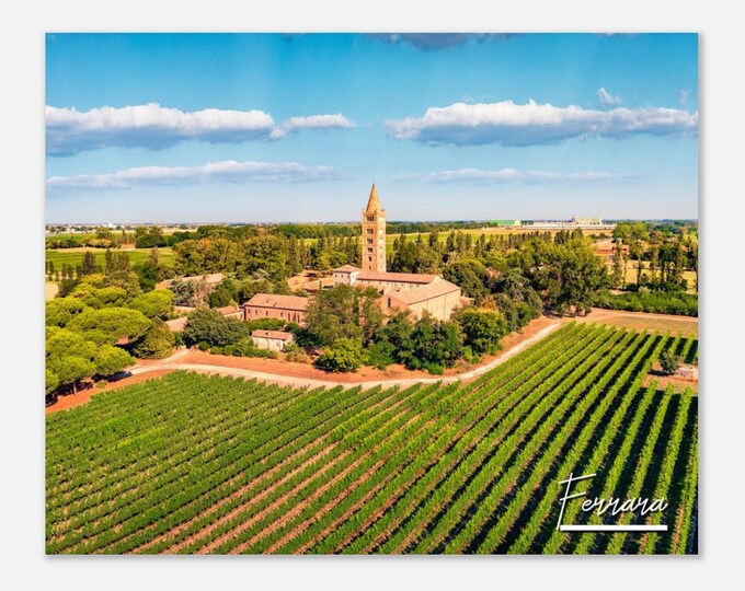 Ferrara Italy Poster Print Wall Art Ferrara Home Decor | Ferrara Green Vineyards Print Collectible | Ferrara Italy Countryside Travel Photo