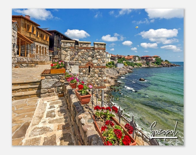 Sozopol Bulgaria Travel Poster Print Wall Art | Sozopol Home Decor | Sozopol Ancient Fortresses Sea Coast Print | Sozopol Colorful Photo Art