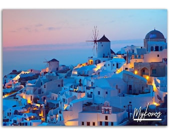 Mykonos Greece Poster Print: Whitewashed Village Wall Art