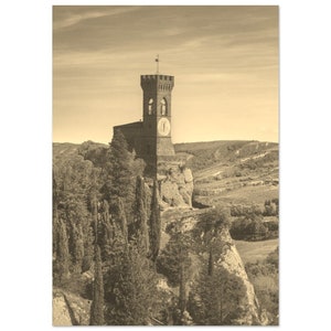 Vintage Emilia-Romaña Italia Cartel de viaje Impresión Arte de la pared / Retro Emilia-Romaña Decoración del hogar / Castillo de Emilia-Romaña Impresión Sepia Foto Arte