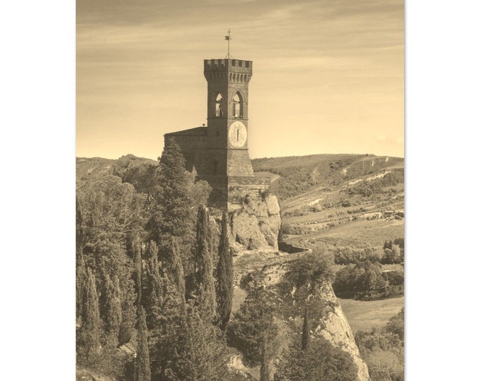 Vintage Emilia-Romagna Italy Travel Poster Print Wall Art | Retro Emilia-Romagna Home Decor | Emilia-Romagna Castle Print Sepia Photo Art