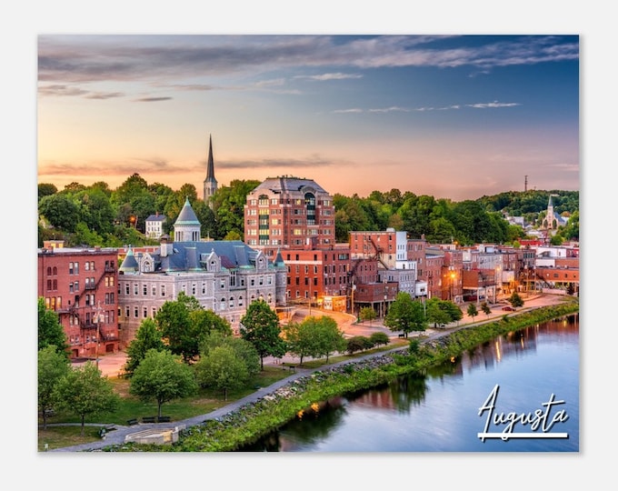 Augusta Maine Poster Print Wall Art | Augusta Home Decor Gift Hangings | Augusta Digital Print Collectible | Augusta Horizontal Travel Photo