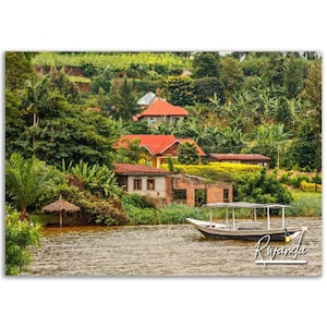 Rwanda Poster Print Africa Wall Art Decor | River Photo Tropical Decoration | Traveler Backpacker Birthday Gift | Horizontal Photography