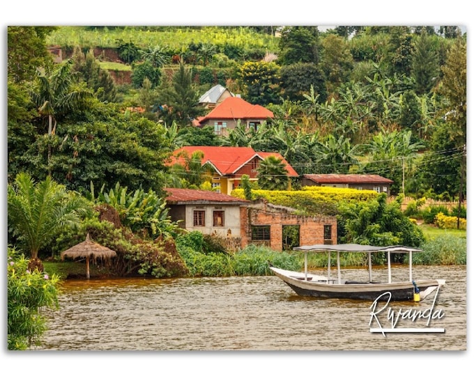 Rwanda Poster Print Africa Wall Art Decor | River Photo Tropical Decoration | Traveler Backpacker Birthday Gift | Horizontal Photography